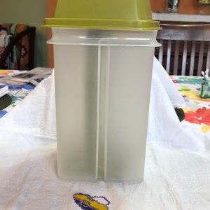 Vintage Tupperware Pickle Canister, Olive Green Retro Color Pickle Container